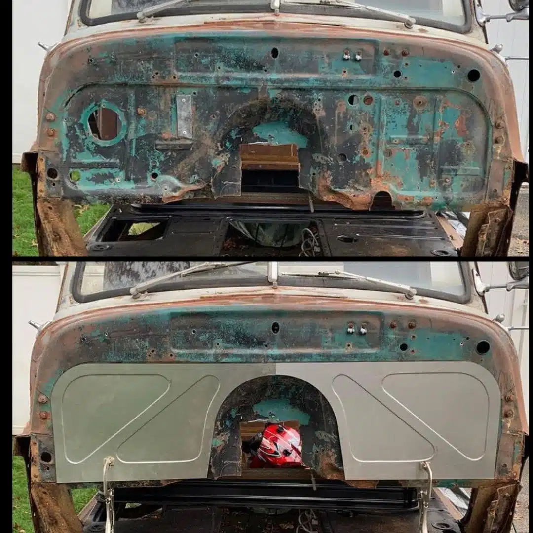 47 54 Bead Rolled Firewall Installed