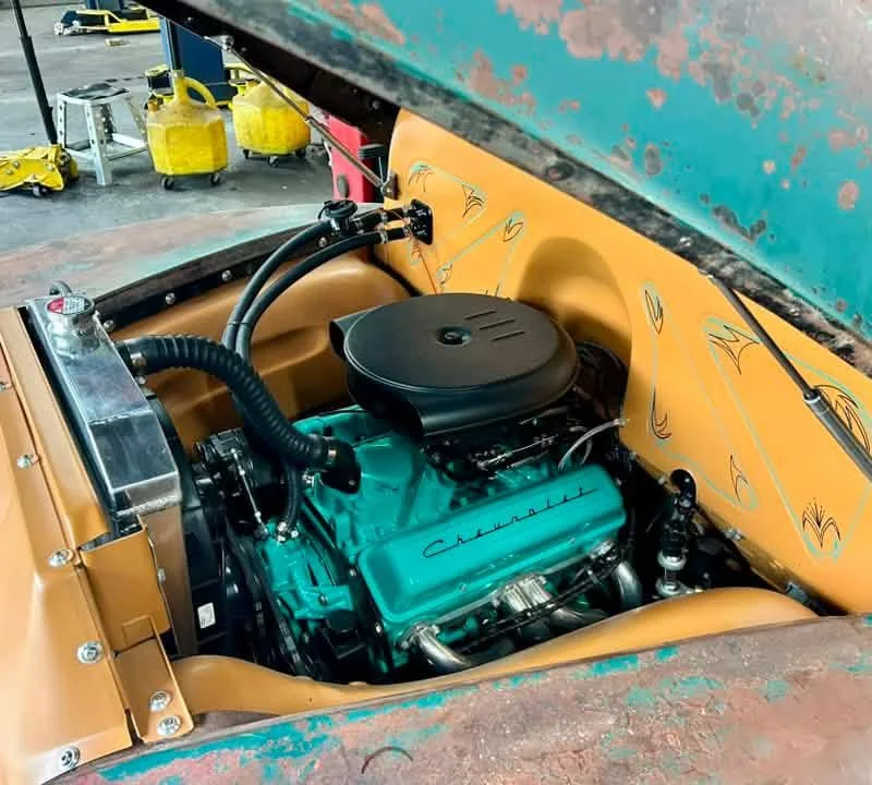 Replacement firewall separating engine bay from cab on a 47-54 Chevy truck