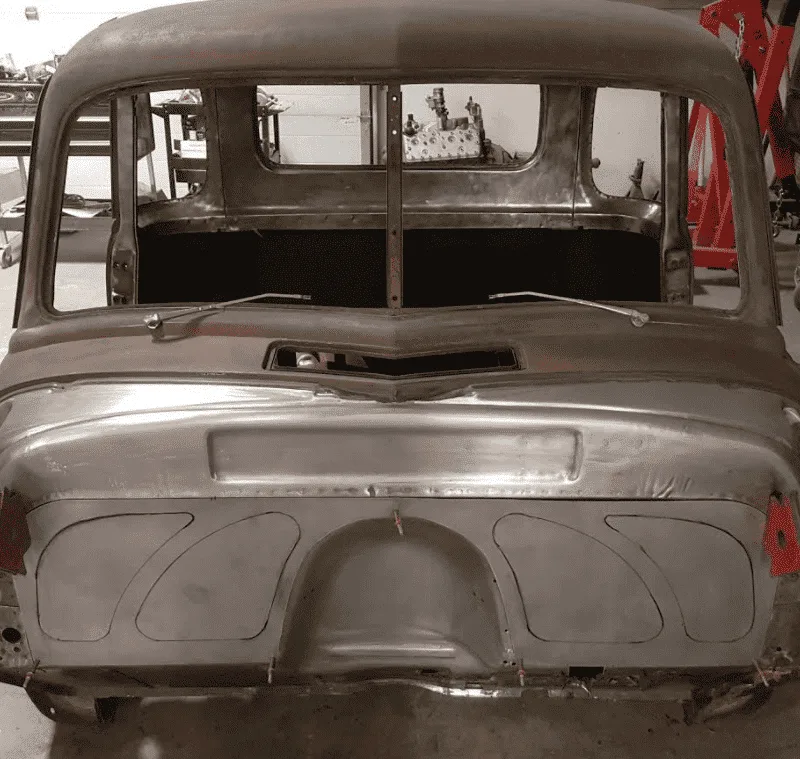 Firewall filler panel mounting location in a 47-54 Chevy truck cab