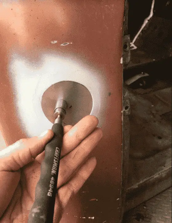Weld-in gas filler delete for the passenger cab side of a 47-54 Chevy truck