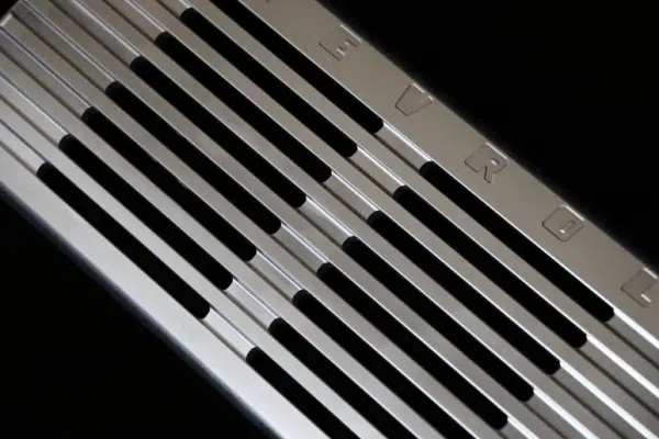 Billet speaker grille cover for 47-53 Chevy truck, close-up detail