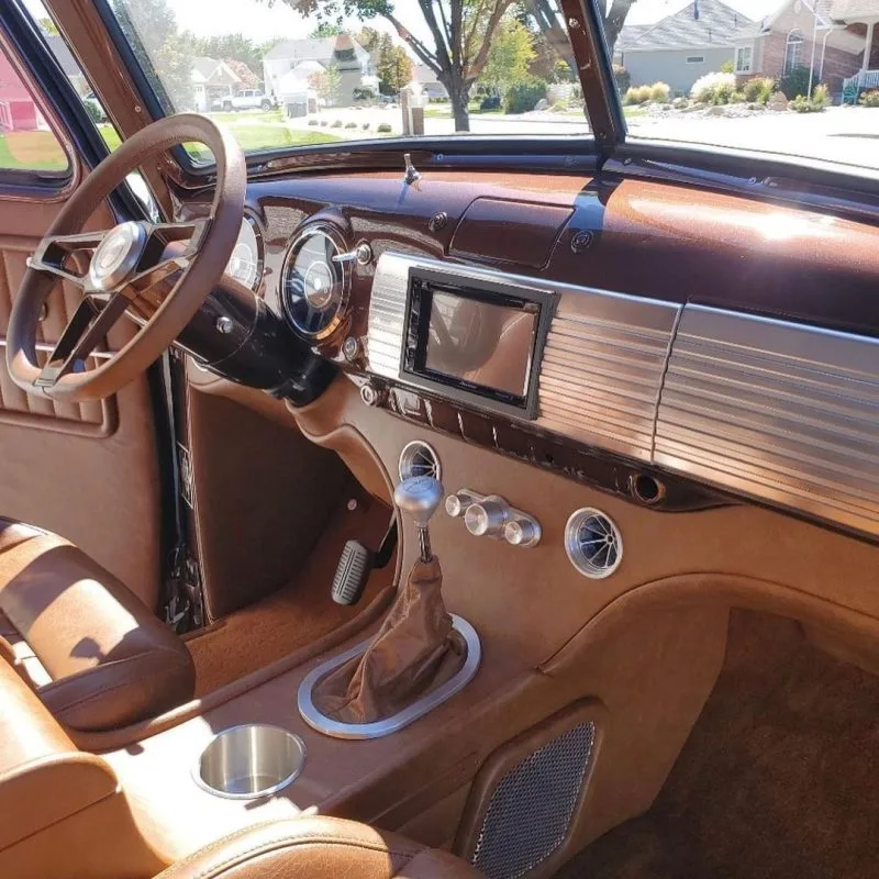 Billet double din dash with glove box door for 47-53 GMC Chevy truck