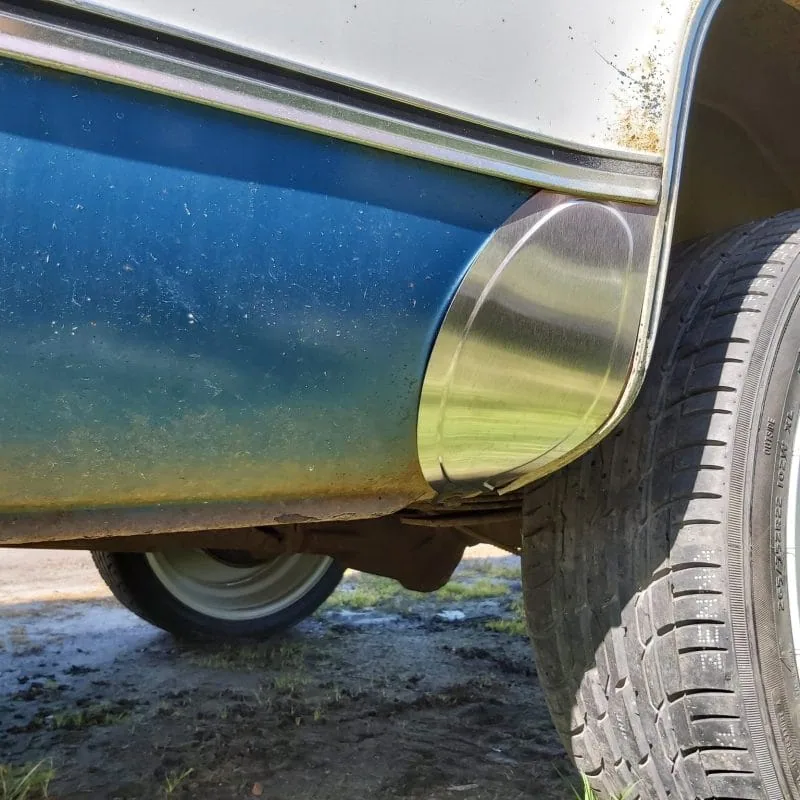 Contoured stainless stone shield for 73-87 GMC Chevy squarebody truck