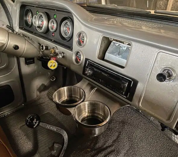 Classic truck cup holders for a 1960-1966 Chevy pickup interior