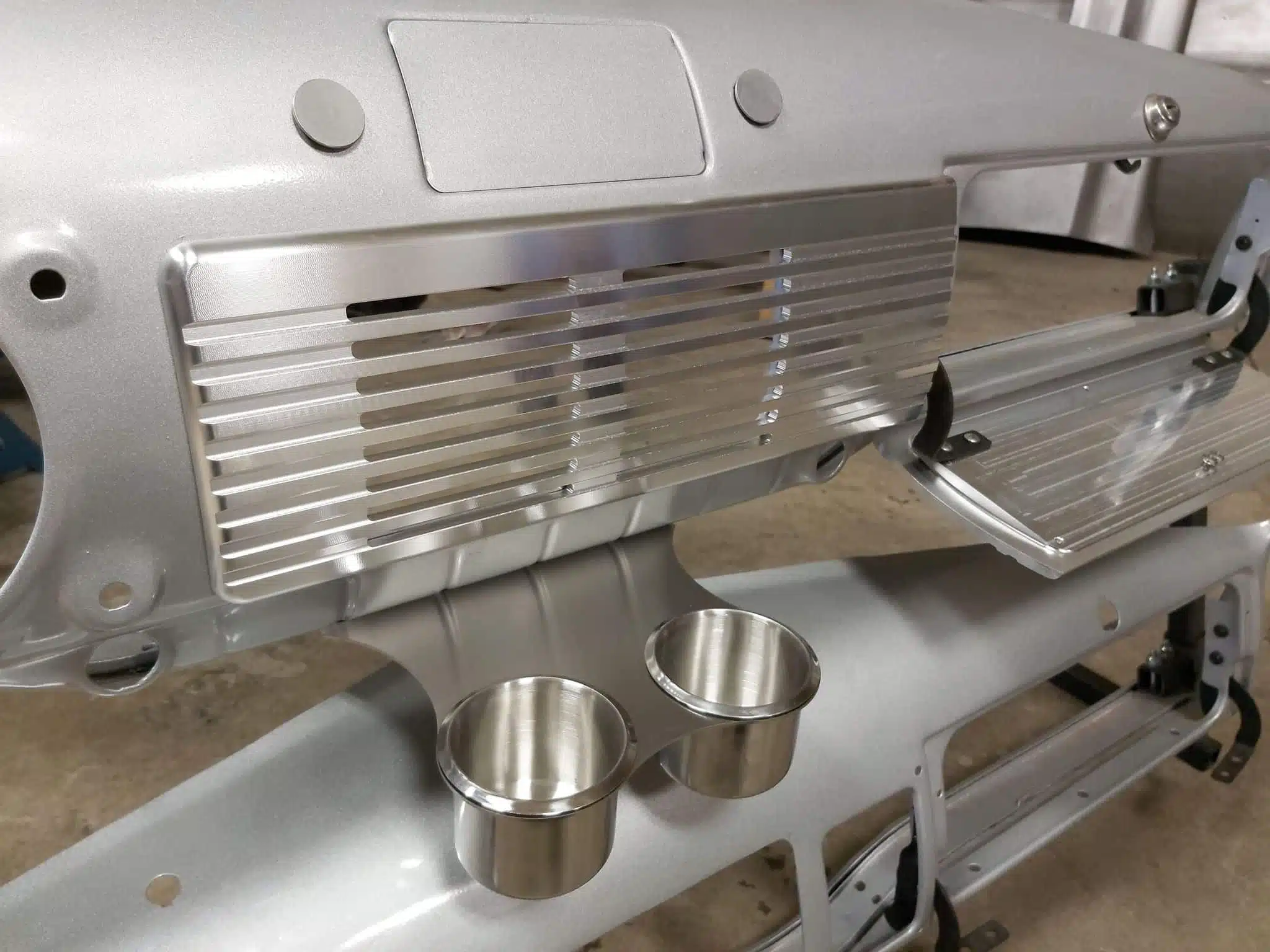 Classic truck cup holder for 47-54 GMC Chevy truck, shown in use