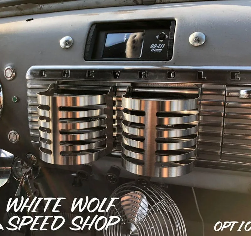 1947-1954 Custom GMC Chevy Truck Cup Holders White Wolf Installed