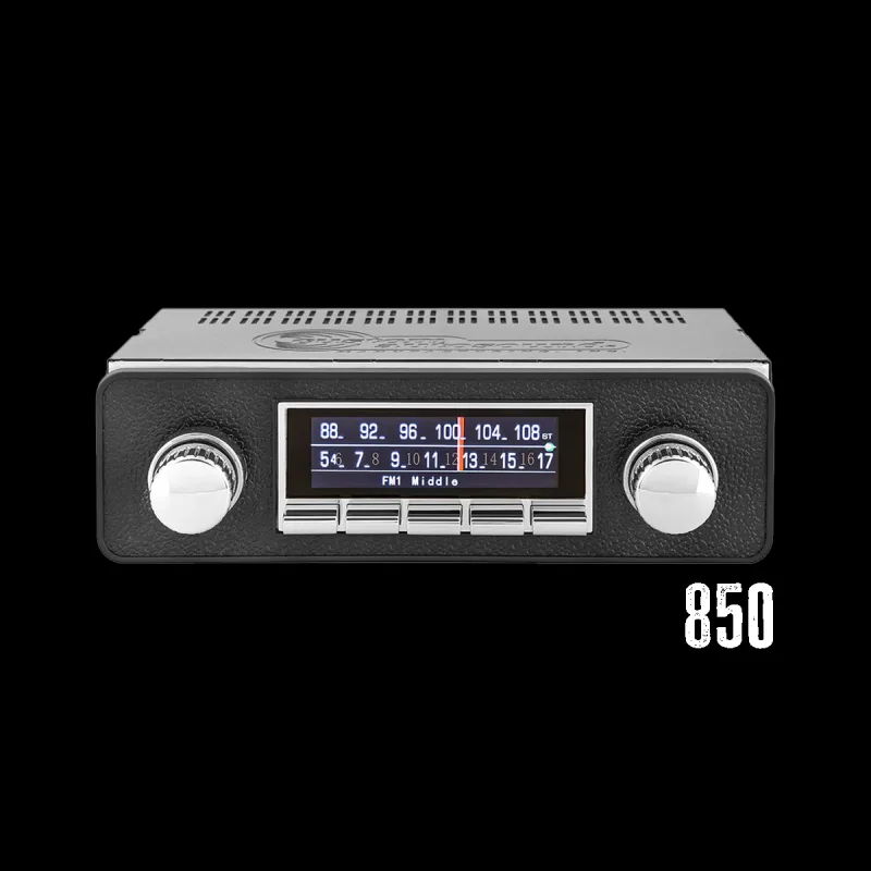 Classic-look Bluetooth radio with streaming audio for vintage pickup trucks