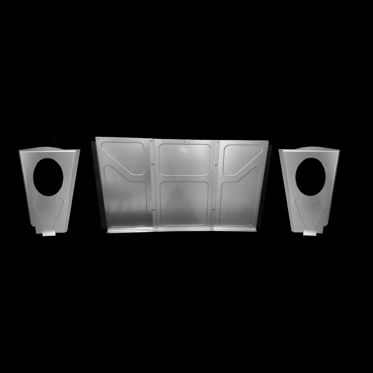 Bead rolled behind the seat panels with speaker brackets for 49-54 GMC Chevy truck