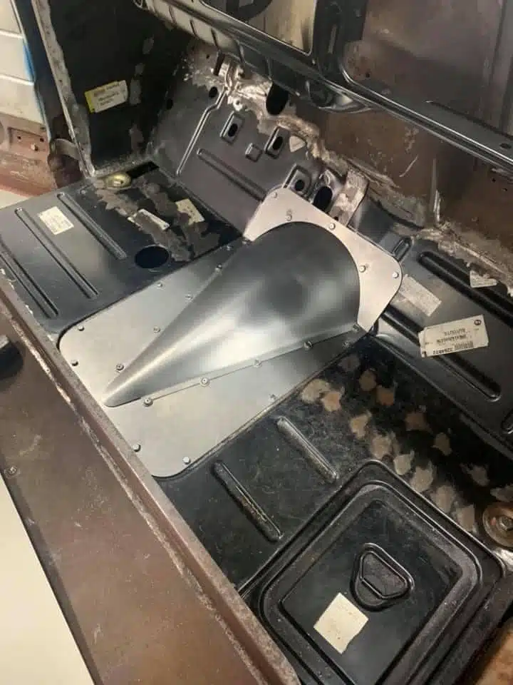 Custom transmission tunnel installed in 1947-54 GMC Chevy truck