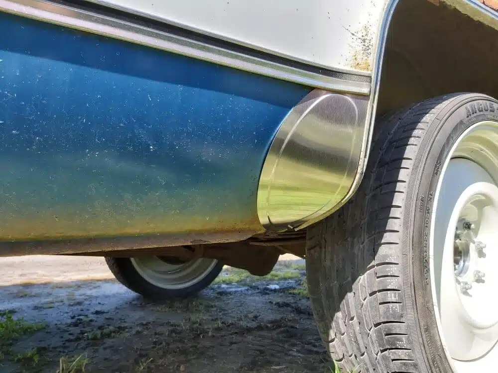 Stone shields installed on square body C10 Chevy truck
