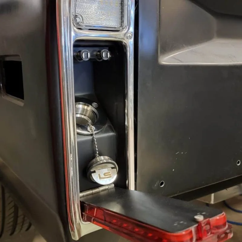 Taillight fuel filler for 67-72 Chevy C10 with laser cut mounting holes