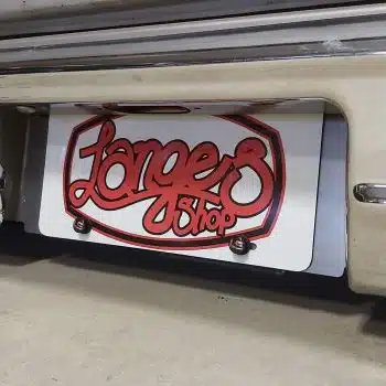 Raised License Plate Bracket - 67-87 GMC Chevy Truck — installed