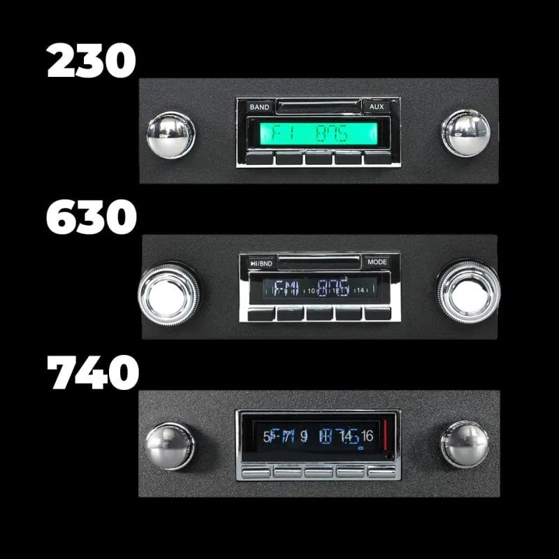 Custom Autosound radio face options for 68-72 Ford truck dash
