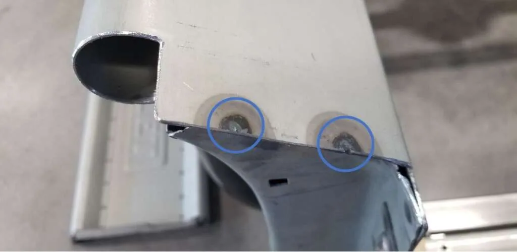 Cutting spot welds on stake pocket for bed corner install