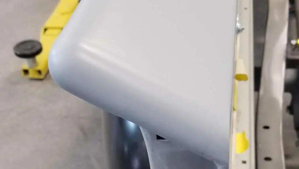 Finished body work on radius bed corner