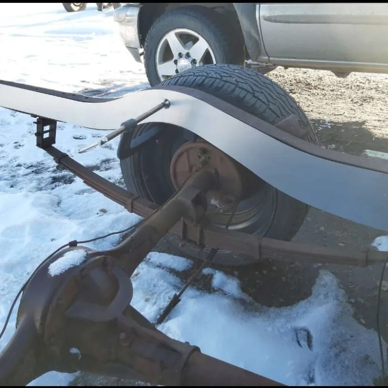Rear frame boxing plates shown installed on a 47-54 GMC Chevy truck frame