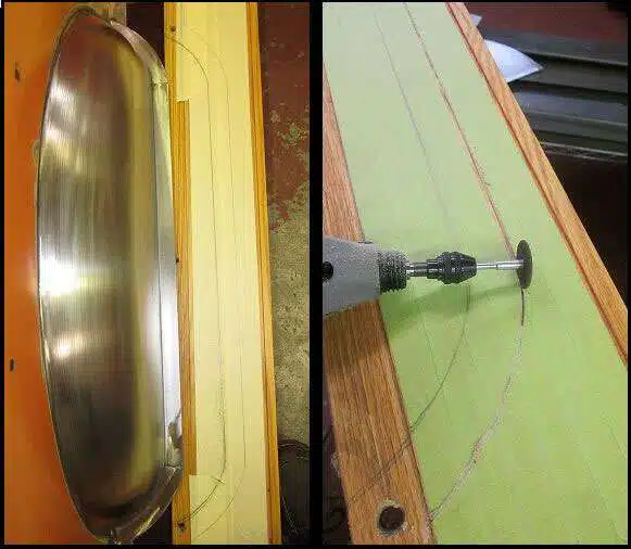 Cleaning up marked board edge with Dremel