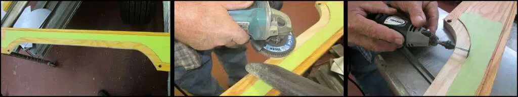 Grinding board edge for wheel tub clearance