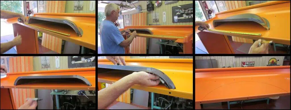 Marking bed side for wheel tub installation