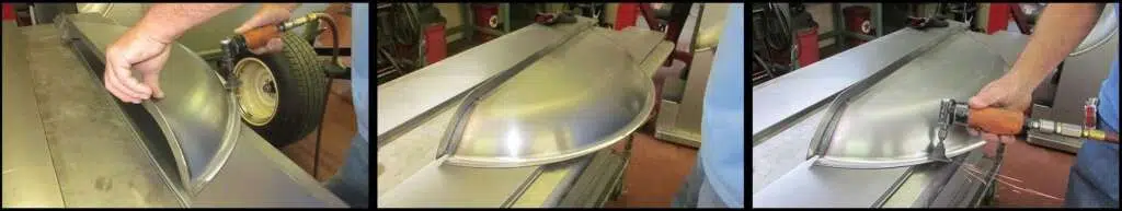 Grinding lip on wheel tub for bonding