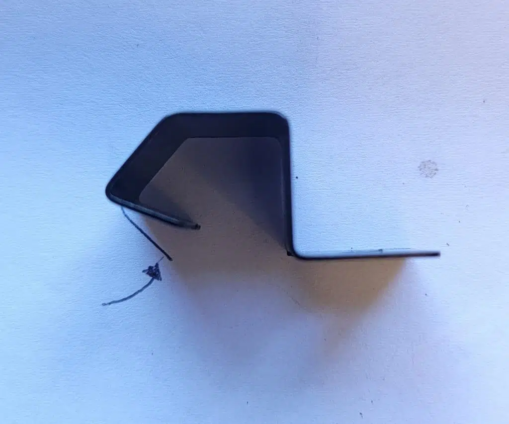 Hub cap clip mounting detail on wheel rim