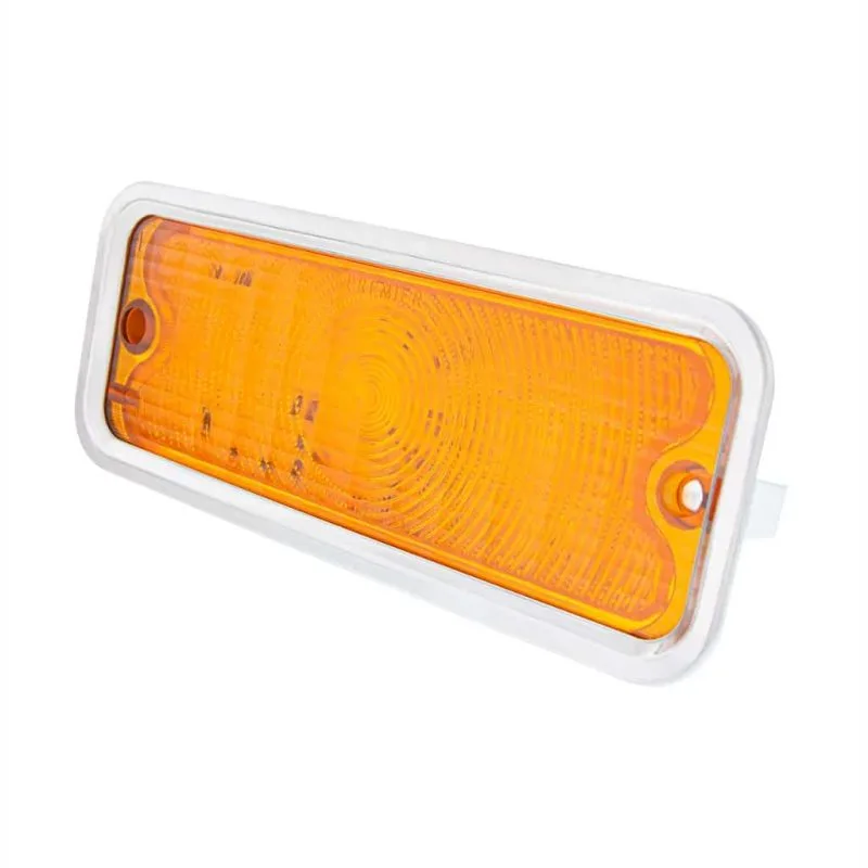 Amber lens LED front parking signal light for 1973-80 Chevy GMC truck, lens face