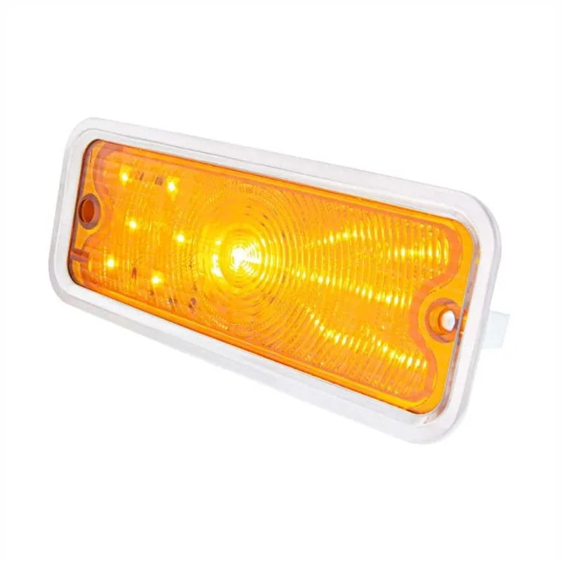 Amber lens LED front parking signal light for 1973-80 Chevy GMC truck, side profile