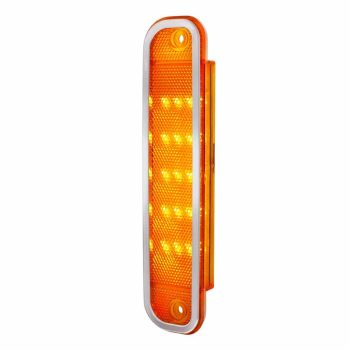15 Amber LED Side Marker With Stainless Steel Trim For 1973-80 Chevrolet & GMC Truck, Amber Lens 3
