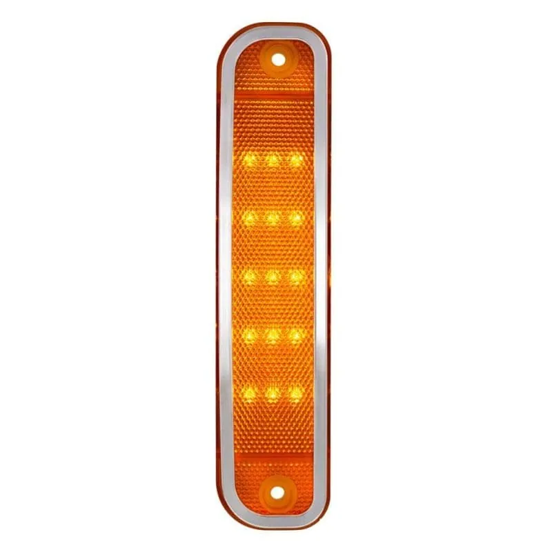 15 amber LED side marker with stainless trim, amber lens, 1973-80 Chevy GMC truck