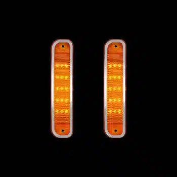 15 Amber LED Side Marker With Stainless Steel Trim For 1973-80 Chevrolet & GMC Truck, Amber Lens