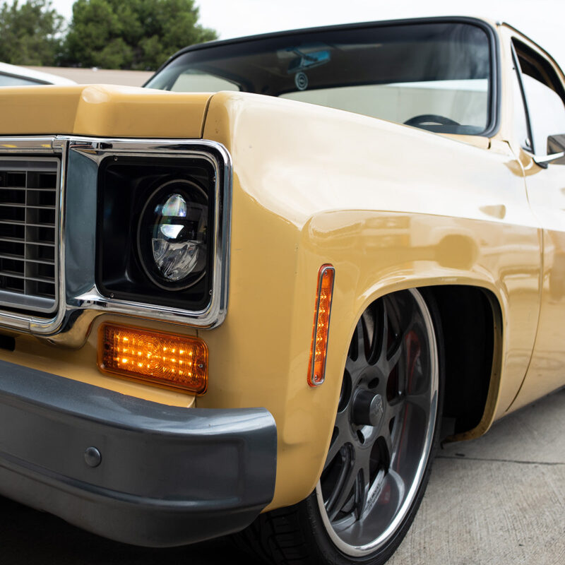 15 Amber LED Side Marker With Stainless Steel Trim For 1973-80 Chevrolet & GMC Truck, Amber Lens 1 15 Amber LED Side Marker With Stainless Steel Trim For 1973-80 Chevrolet & GMC Truck, Amber Lens - image 1