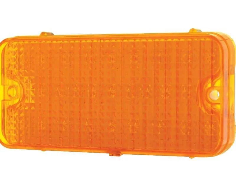 Amber LED signal light for 1967-68 Chevy truck, lens close-up detail