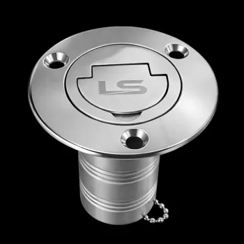 Polished stainless steel 1.5 inch fuel filler neck with cap for classic GMC Chevy trucks