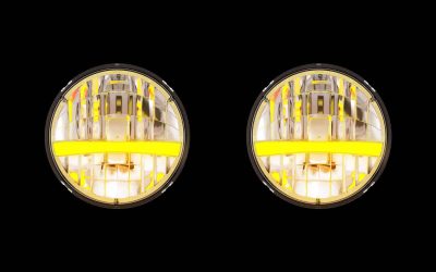 High Power LED 7″ Headlight With Turn Signal (Amber)