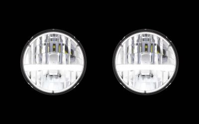 High Power LED 7″ Headlights With Turn Signal (White)