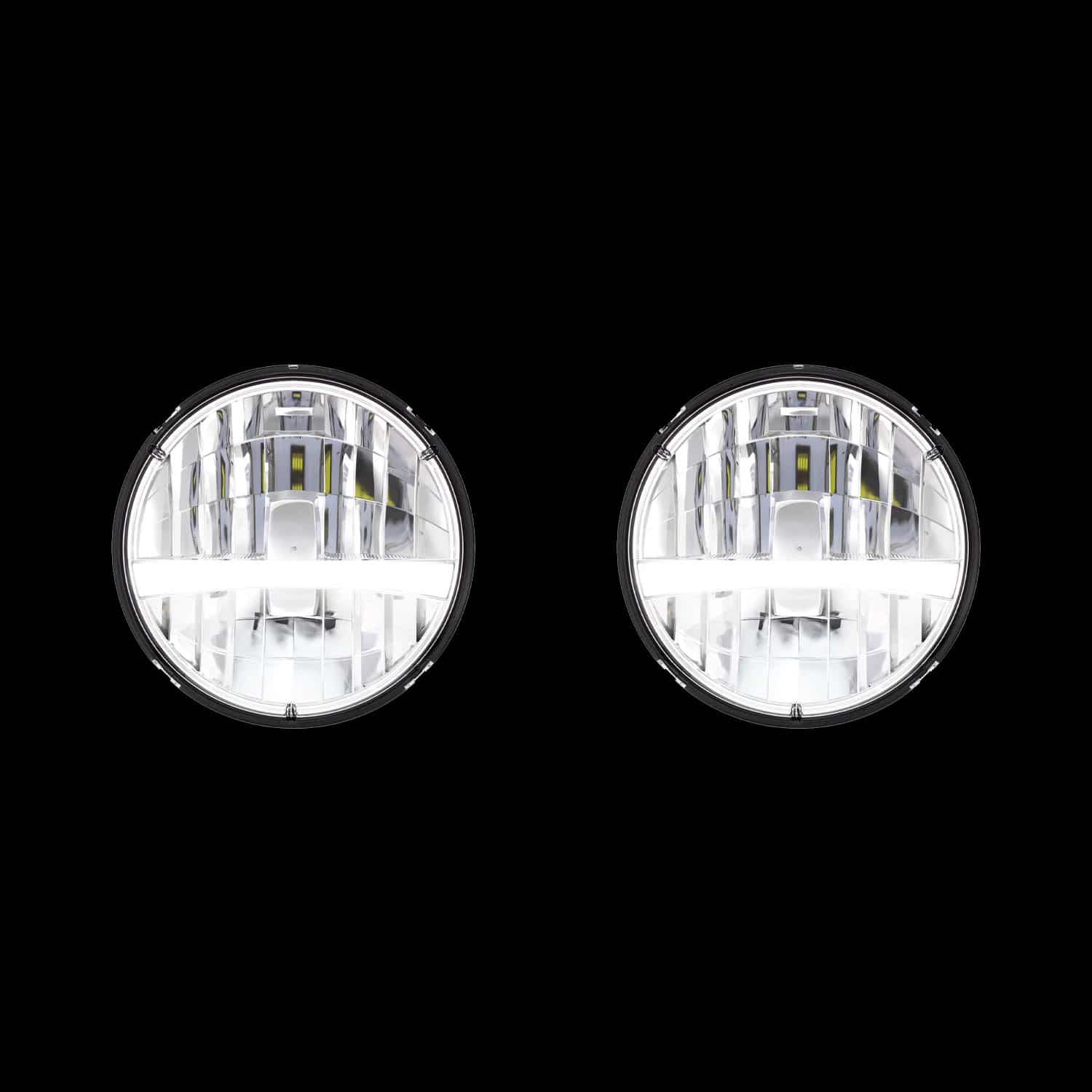 High Power LED 7" Headlights With Turn Signal (White) LS Fabrication