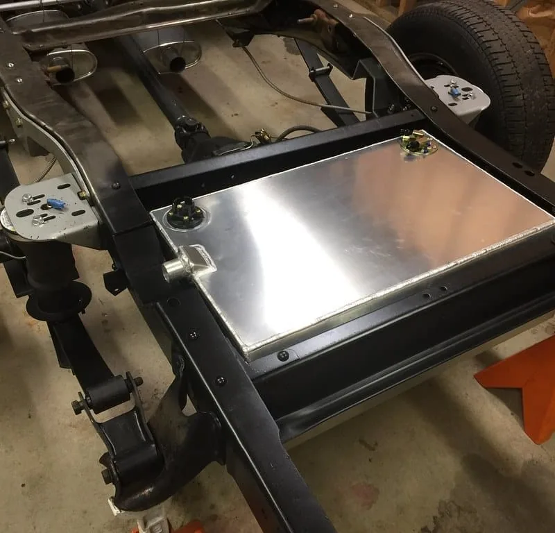 Gas Fuel tank for 1963-1972 GMC Chevy C10 Trucks Installed angle
