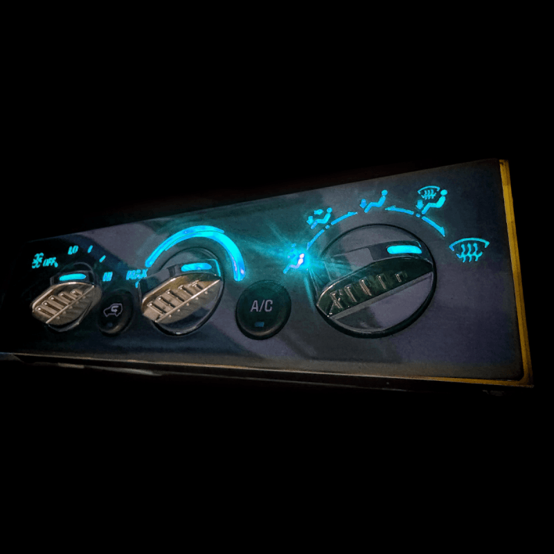 Billet-Climate-Control-Knobs-blue-with-backing-for-Chevy-OBS-Truck-1995-99 Billet-Climate-Control-Knobs-blue-with-backing-for-Chevy-OBS-Truck-1995-99