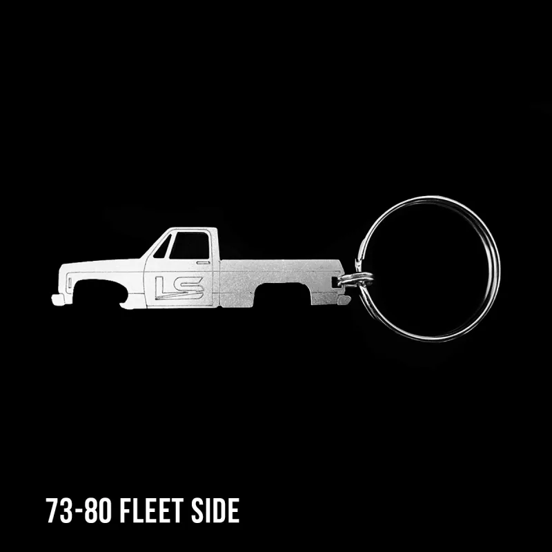 73-80 Chevy GMC fleetside truck keychain and bottle opener
