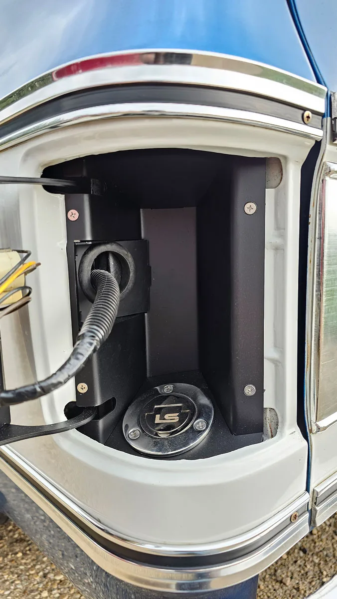 installed chevy taillight fuel filler for squarebody trucks