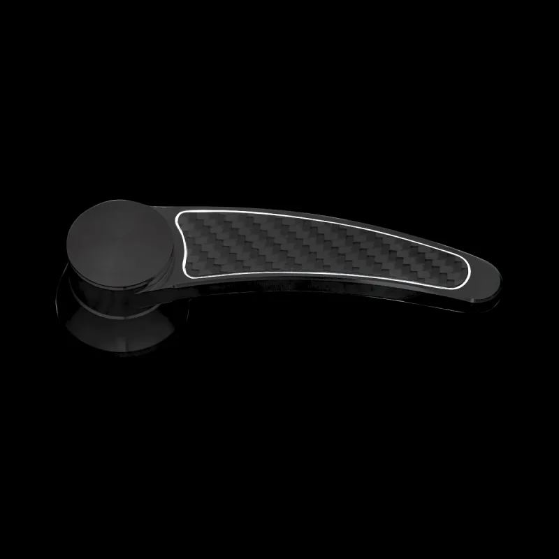 Carbon fiber interior door handle in black finish for classic trucks