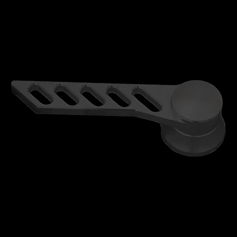 Slotted rectangle interior door handle in black finish