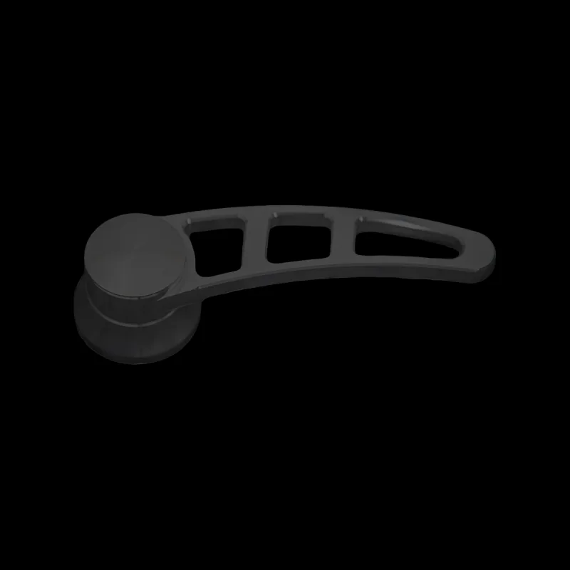 Three hole interior door handle in black finish for classic trucks