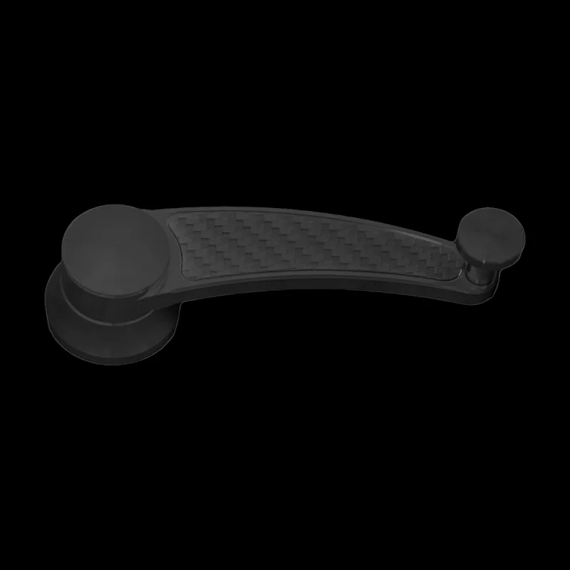 Black window crank with carbon fiber handle insert