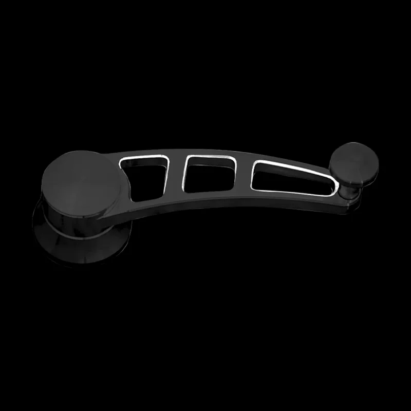 Black diamond billet window crank for classic trucks, angled view
