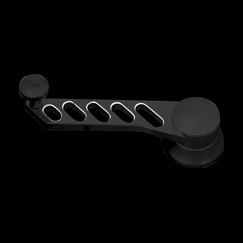 Black diamond window crank with slotted handle for classic trucks