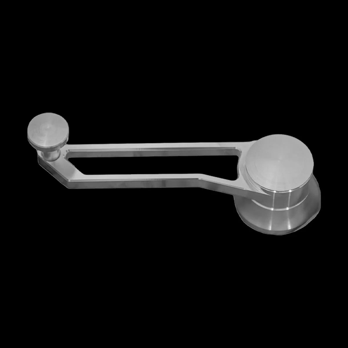 Polished window crank with hollow rectangle handle for classic trucks