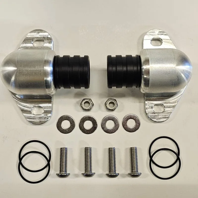 Billet tailgate trunnion shown installed on a 47-53 Chevy truck bed