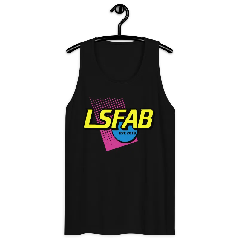 Nerf'd men's premium tank top in black, front view
