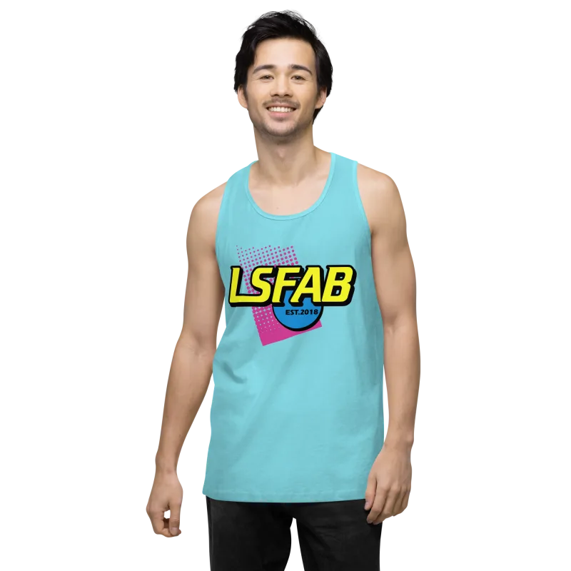 Pacific blue Nerf'd tank top, second front angle